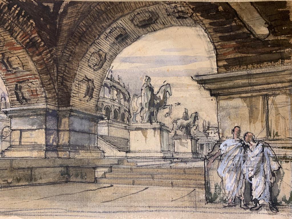 Бенуа А.Н., Римский архитектурный пейзаж, нач. ХХ века